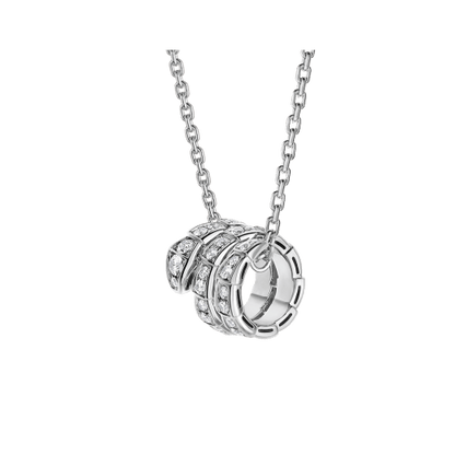 [AuraEcho Jewelry]SERPENTI SILVER NECKLACE DOUBLE RING DIAMOND