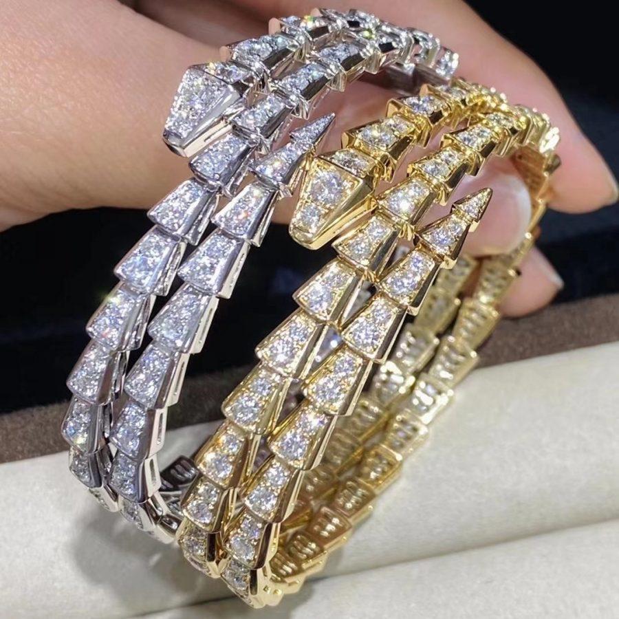 [AuraEcho Jewelry]SERPENTI BRACELET GOLD DIAMOND DOUBLE ROW