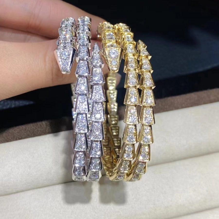 [AuraEcho Jewelry]SERPENTI BRACELET GOLD DIAMOND DOUBLE ROW
