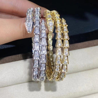 [AuraEcho Jewelry]SERPENTI BRACELET GOLD DIAMOND DOUBLE ROW