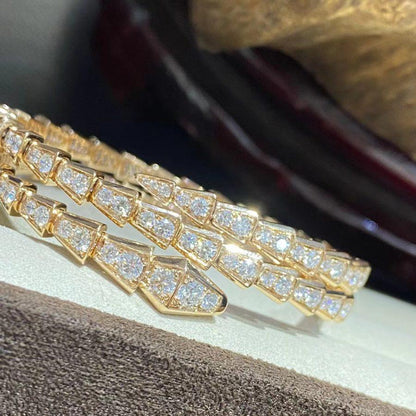[AuraEcho Jewelry]SERPENTI BRACELET GOLD DIAMOND DOUBLE ROW