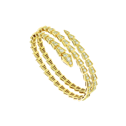 [AuraEcho Jewelry]SERPENTI BRACELET GOLD DIAMOND DOUBLE ROW