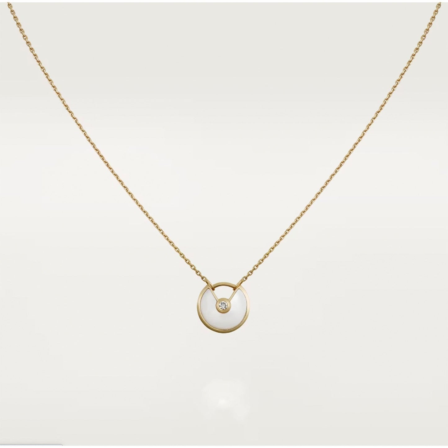 [AuraEcho Jewelry]AMULETTE ROSE GOLD MOP NECKLACE