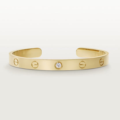[AuraEcho Jewelry]LOVE BRACELET 6.1MM 1 DIAMOND OPEN CUFF