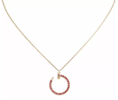 [AuraEcho Jewelry]JUSTE NECKLACE GOLD RED DIAMONDS