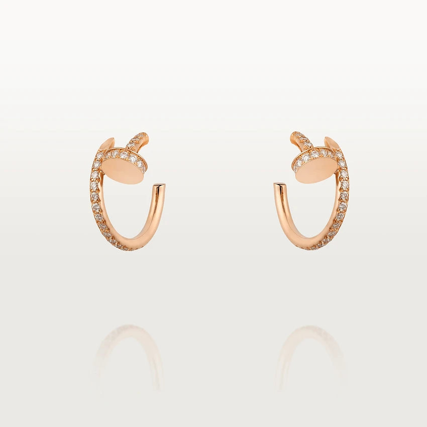 [AuraEcho Jewelry]JUSTE EARRINGS 12.75MM PINK GOLD DIAMOND