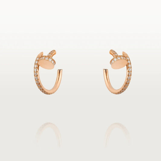 [AuraEcho Jewelry]JUSTE EARRINGS 12.75MM PINK GOLD DIAMOND