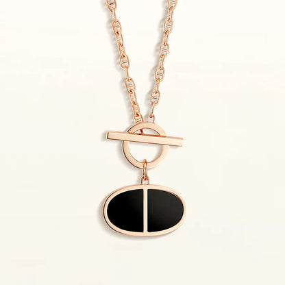 [AuraEcho Jewelry]CHAINE VERSO BLACK CERAMIC NECKLACE
