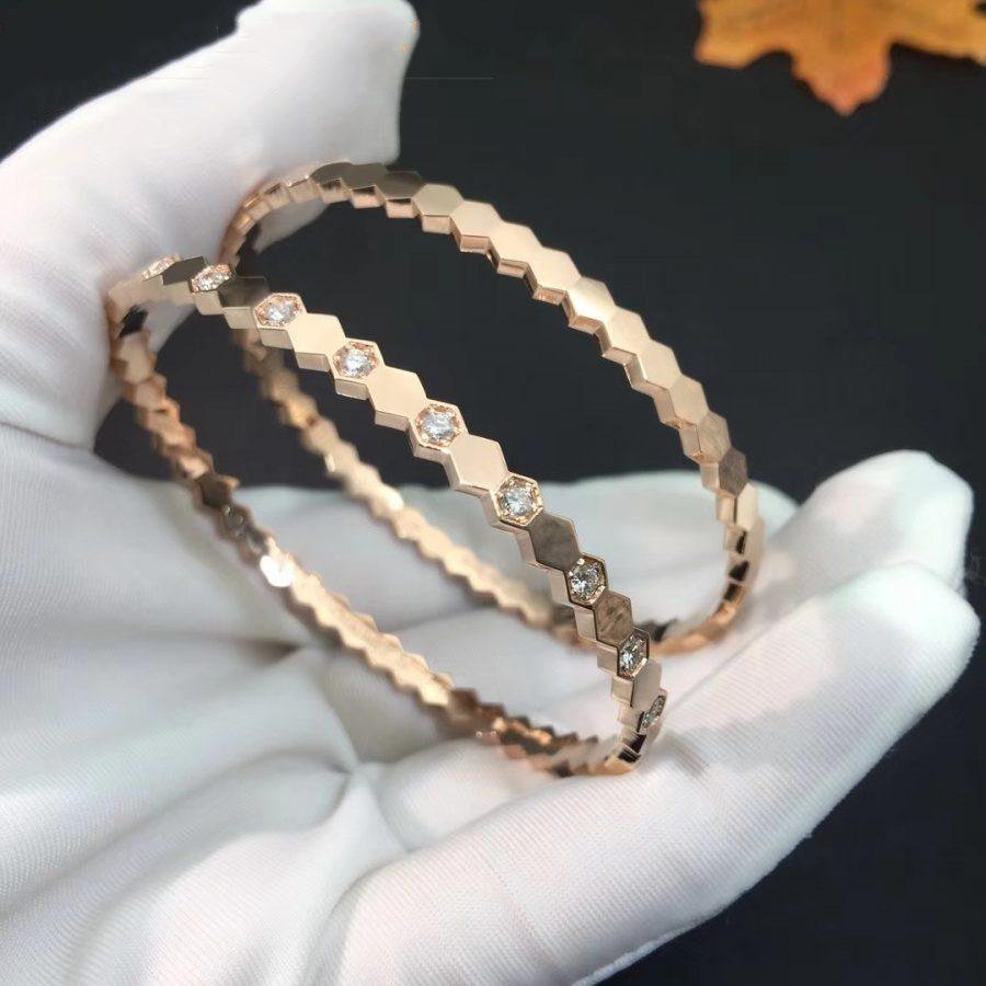 [AuraEcho Jewelry]BEE LOVE PINK GOLD DIAMOND BRACELET