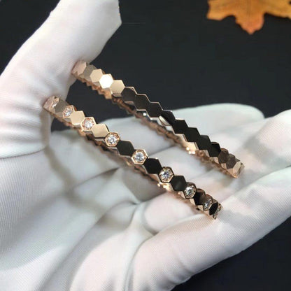 [AuraEcho Jewelry]BEE LOVE PINK GOLD DIAMOND BRACELET