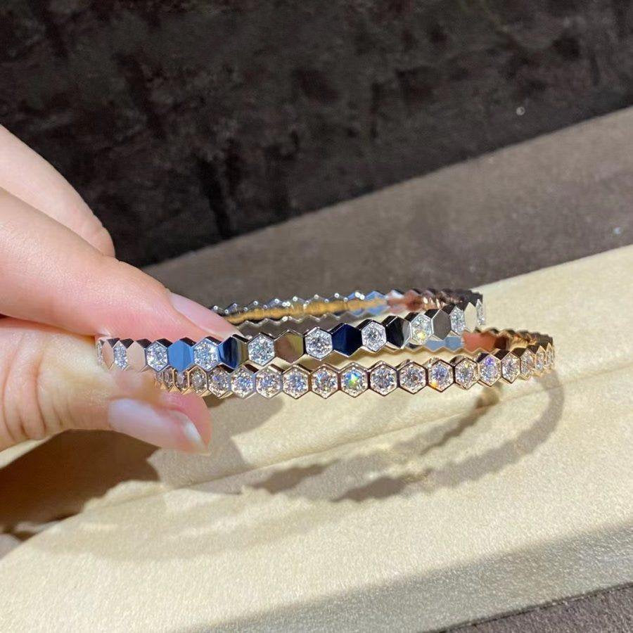 [AuraEcho Jewelry]BEE LOVE GOLD BRACELET FULL DIAMOND