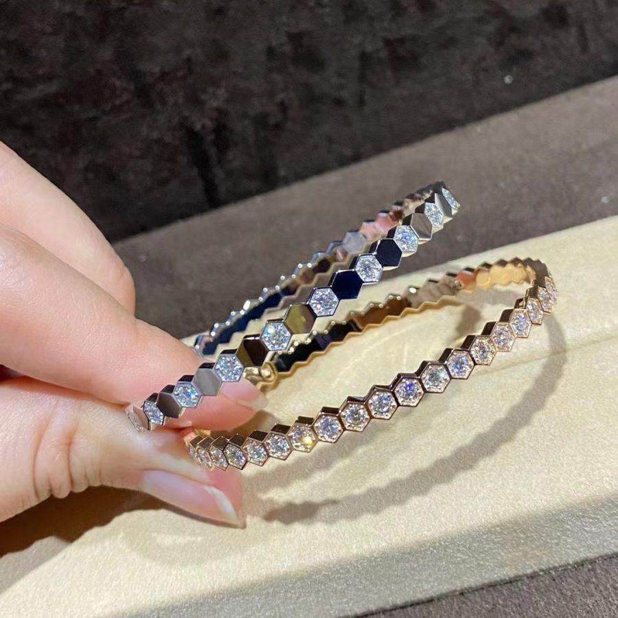 [AuraEcho Jewelry]BEE LOVE GOLD BRACELET FULL DIAMOND