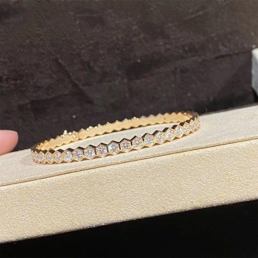 [AuraEcho Jewelry]BEE LOVE GOLD BRACELET FULL DIAMOND