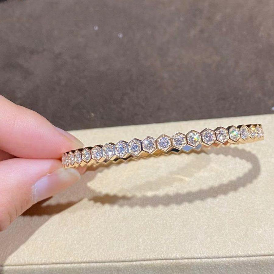 [AuraEcho Jewelry]BEE LOVE GOLD BRACELET FULL DIAMOND