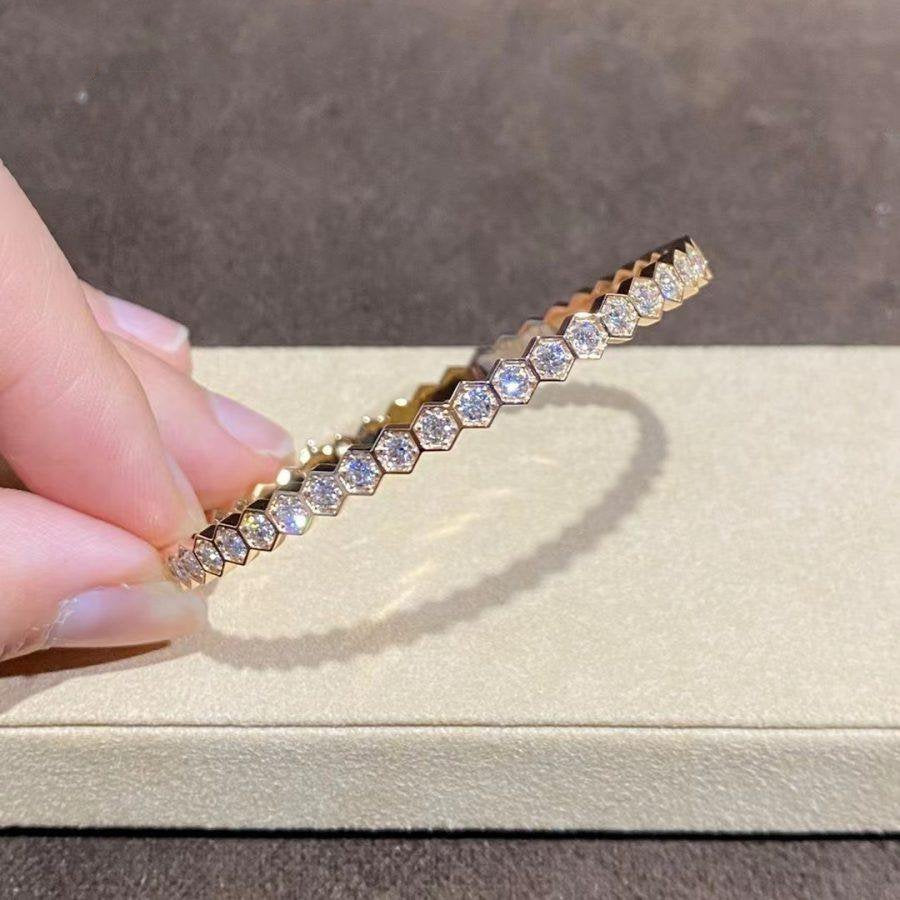 [AuraEcho Jewelry]BEE LOVE GOLD BRACELET FULL DIAMOND