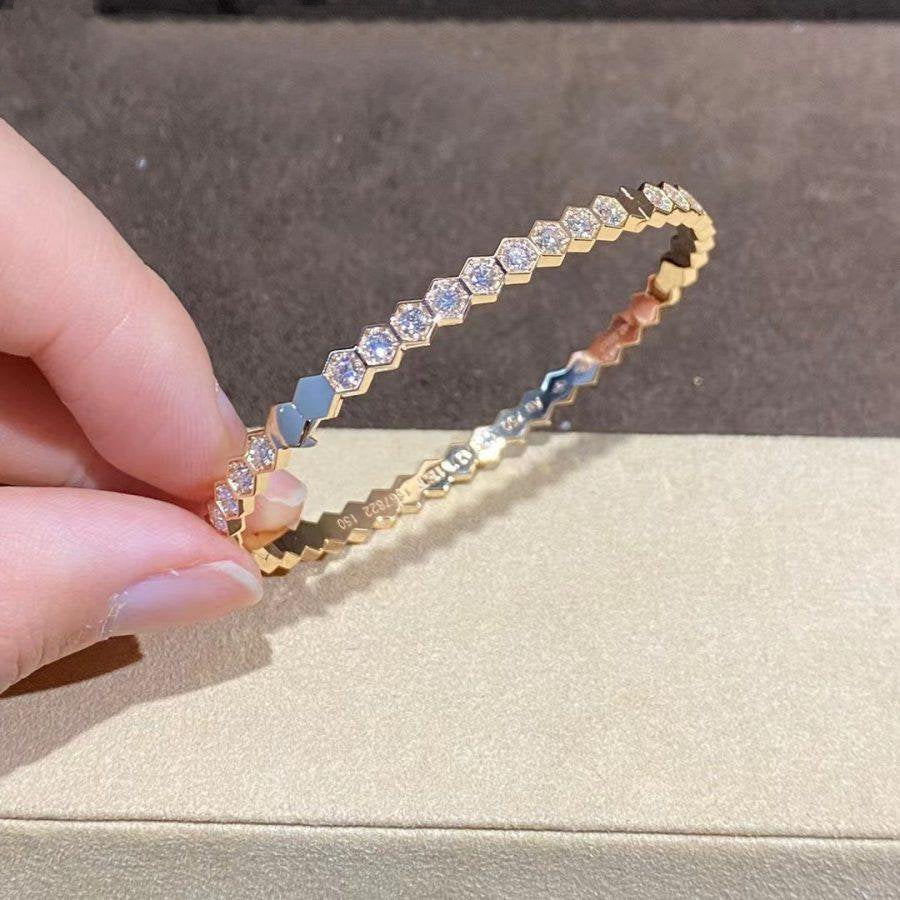 [AuraEcho Jewelry]BEE LOVE GOLD BRACELET FULL DIAMOND