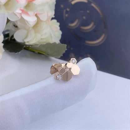 [AuraEcho Jewelry]BEE LOVE PINK GOLD DIAMOND EARRINGS