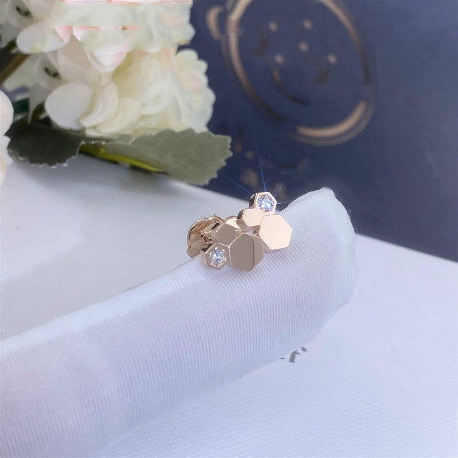 [AuraEcho Jewelry]BEE LOVE PINK GOLD DIAMOND EARRINGS