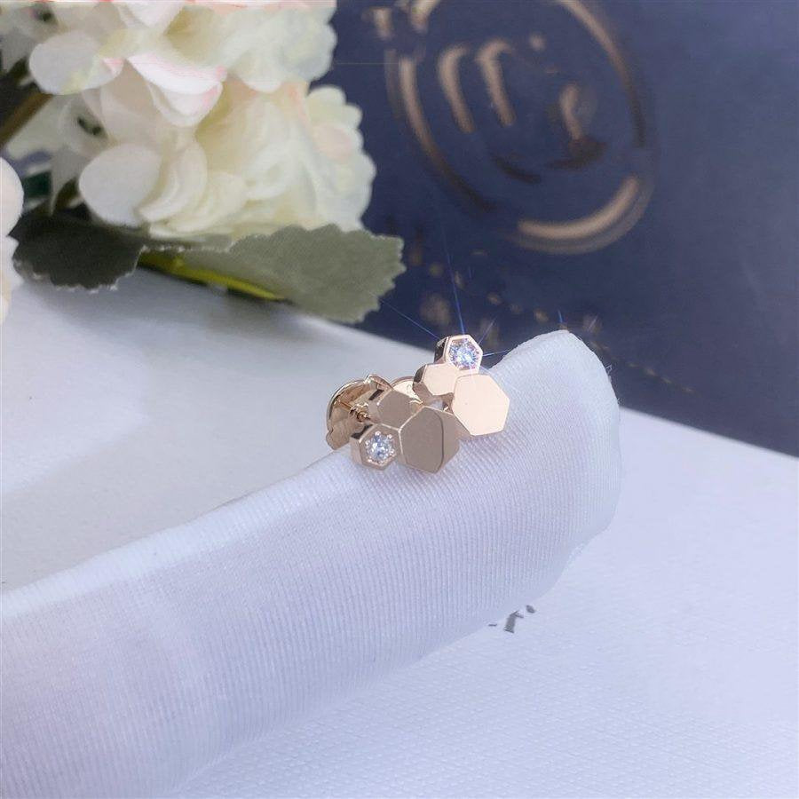 [AuraEcho Jewelry]BEE LOVE PINK GOLD DIAMOND EARRINGS