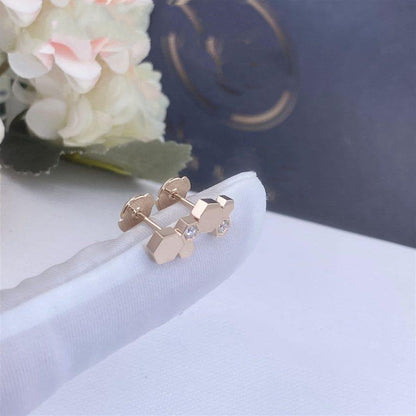 [AuraEcho Jewelry]BEE LOVE PINK GOLD DIAMOND EARRINGS