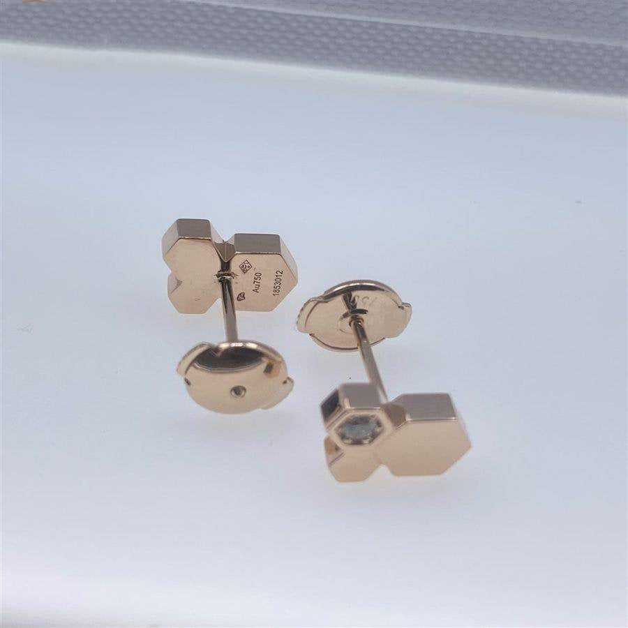 [AuraEcho Jewelry]BEE LOVE PINK GOLD DIAMOND EARRINGS
