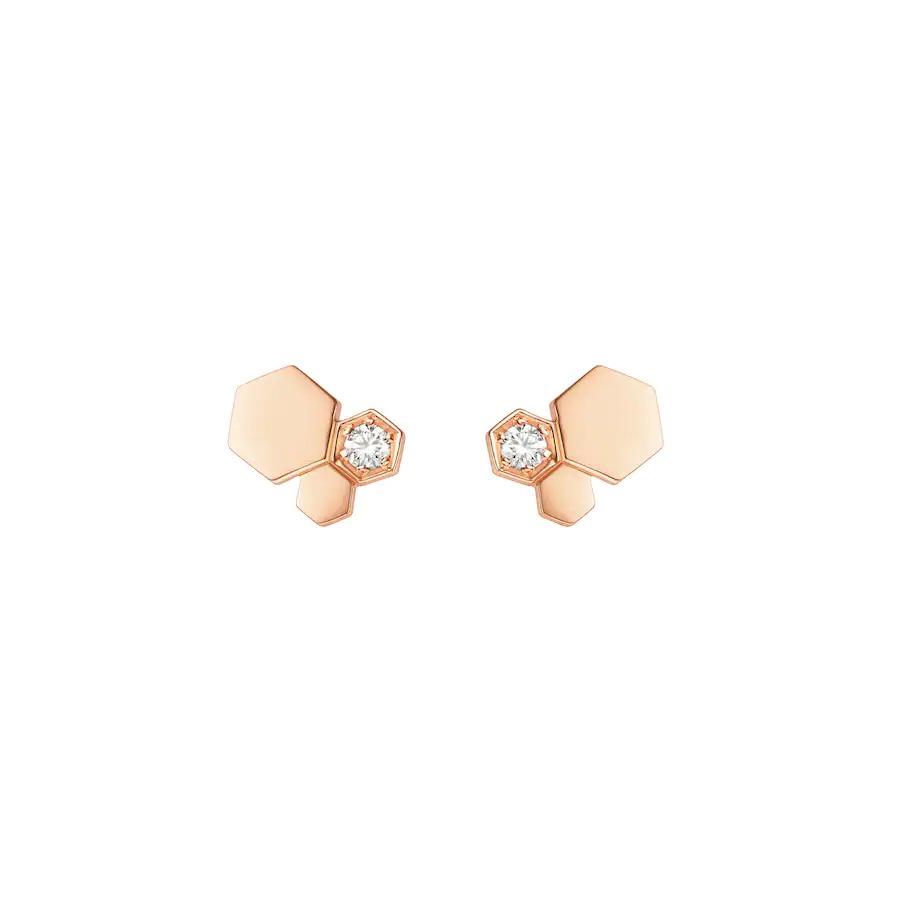 [AuraEcho Jewelry]BEE LOVE PINK GOLD DIAMOND EARRINGS