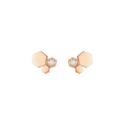 [AuraEcho Jewelry]BEE LOVE PINK GOLD DIAMOND EARRINGS