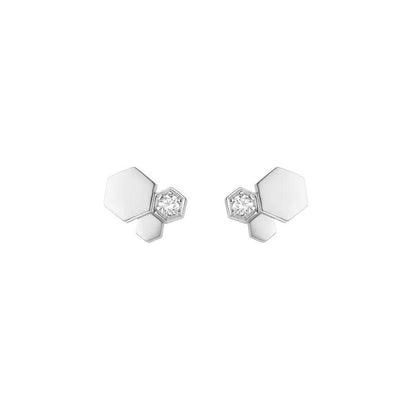 [AuraEcho Jewelry]BEE LOVE SILVER DIAMOND EARRINGS