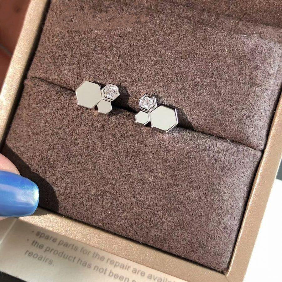 [AuraEcho Jewelry]BEE LOVE SILVER DIAMOND EARRINGS
