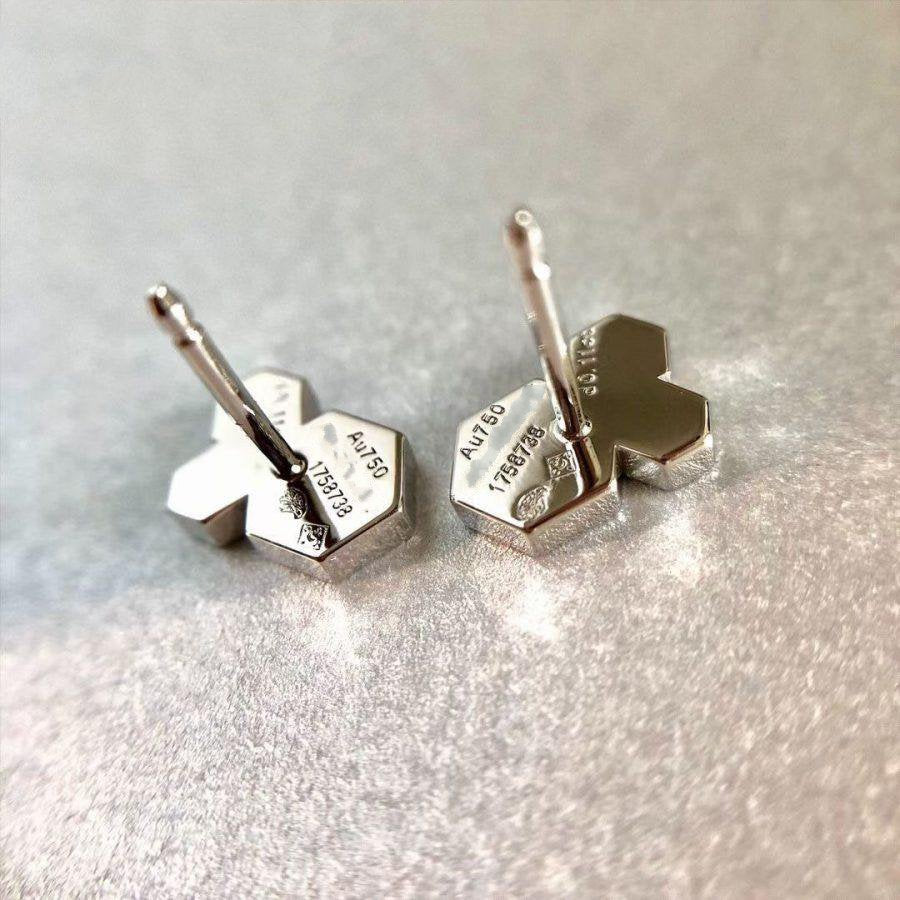 [AuraEcho Jewelry]BEE LOVE SILVER DIAMOND EARRINGS