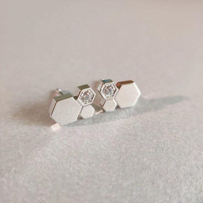 [AuraEcho Jewelry]BEE LOVE SILVER DIAMOND EARRINGS
