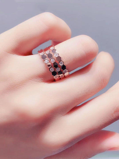 [AuraEcho Jewelry]BEE LOVE RING PINK GOLD DIAMOND