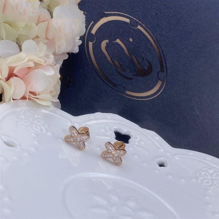 [AuraEcho Jewelry]JEUX DE PINK GOLD DIAMOND EARRINGS