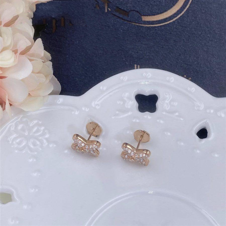 [AuraEcho Jewelry]JEUX DE PINK GOLD DIAMOND EARRINGS