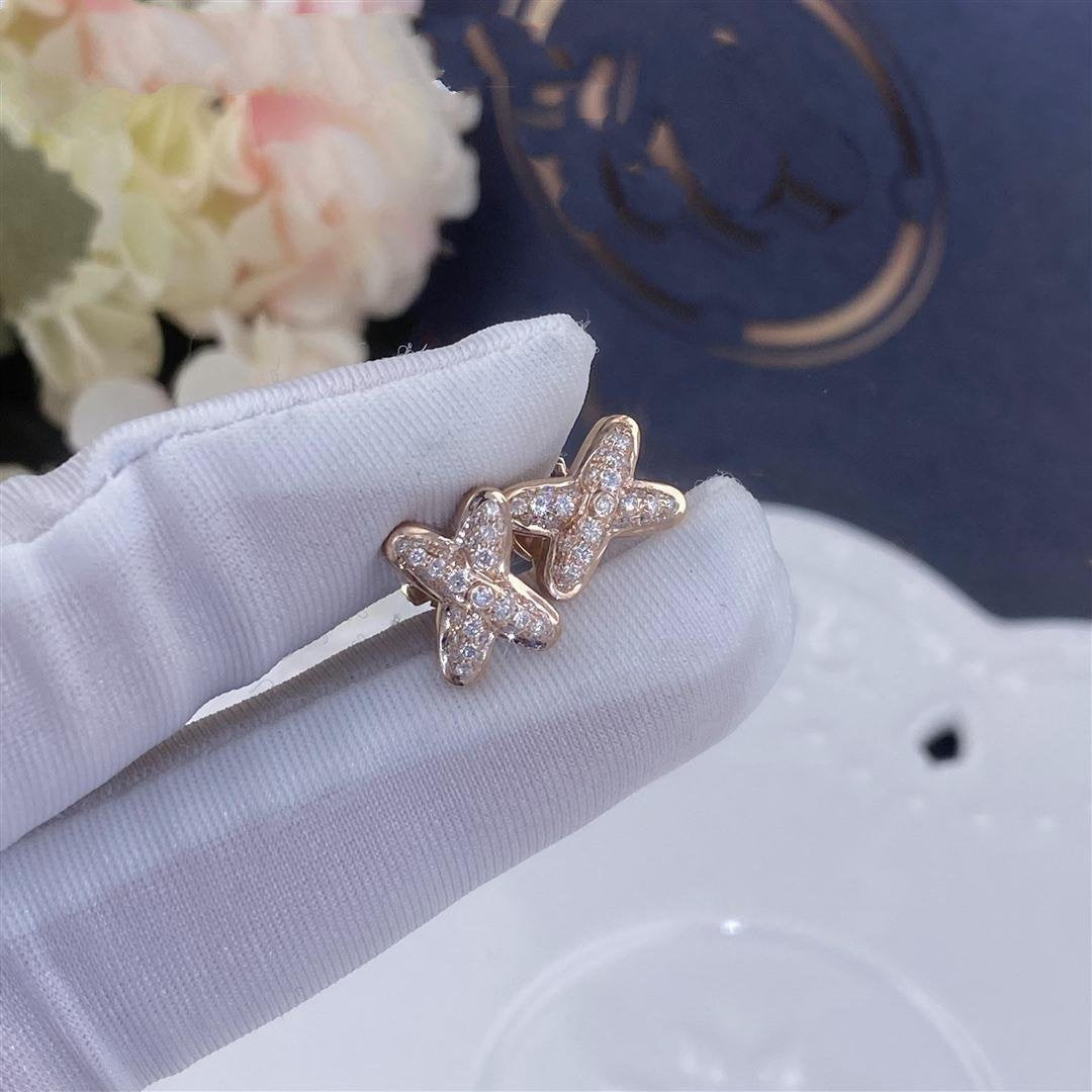[AuraEcho Jewelry]JEUX DE PINK GOLD DIAMOND EARRINGS