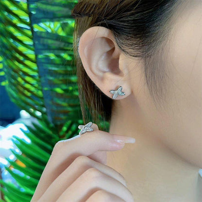 [AuraEcho Jewelry]JEUX DE SILVER DIAMOND EARRINGS