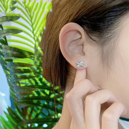[AuraEcho Jewelry]JEUX DE SILVER DIAMOND EARRINGS