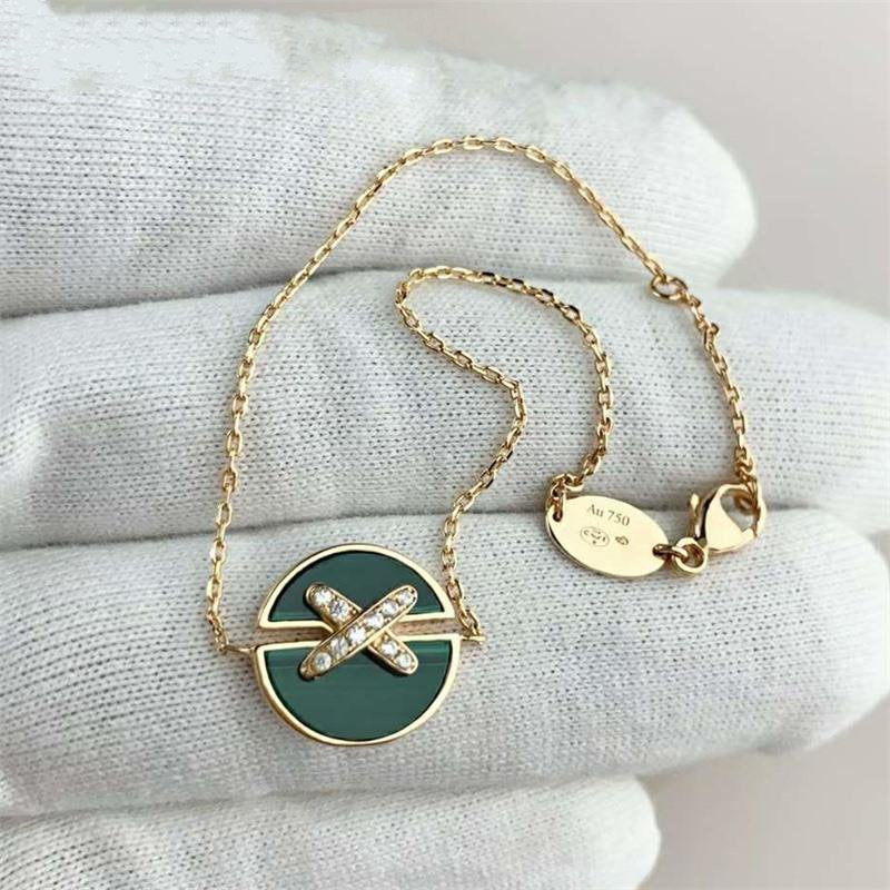 [AuraEcho Jewelry]JEUX DE BRACELET MALACHITE PINK GOLD DIAMONDS
