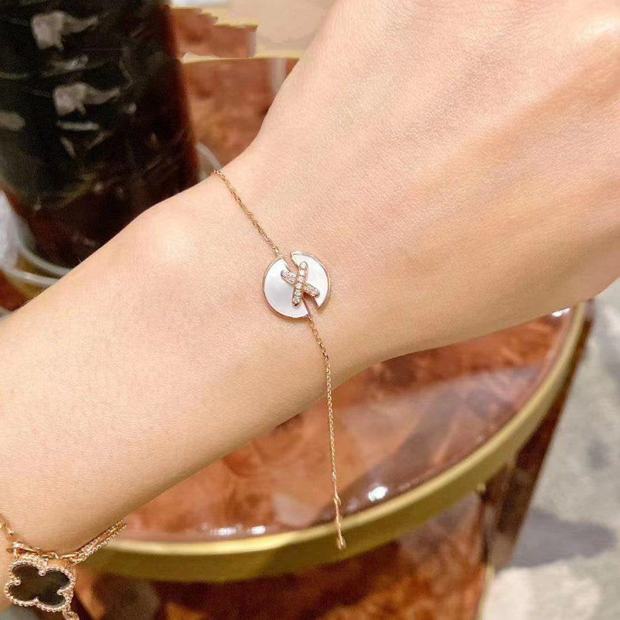 [WZQ]JEUX DE BRACELET MOP PINK GOLD DIAMONDS
