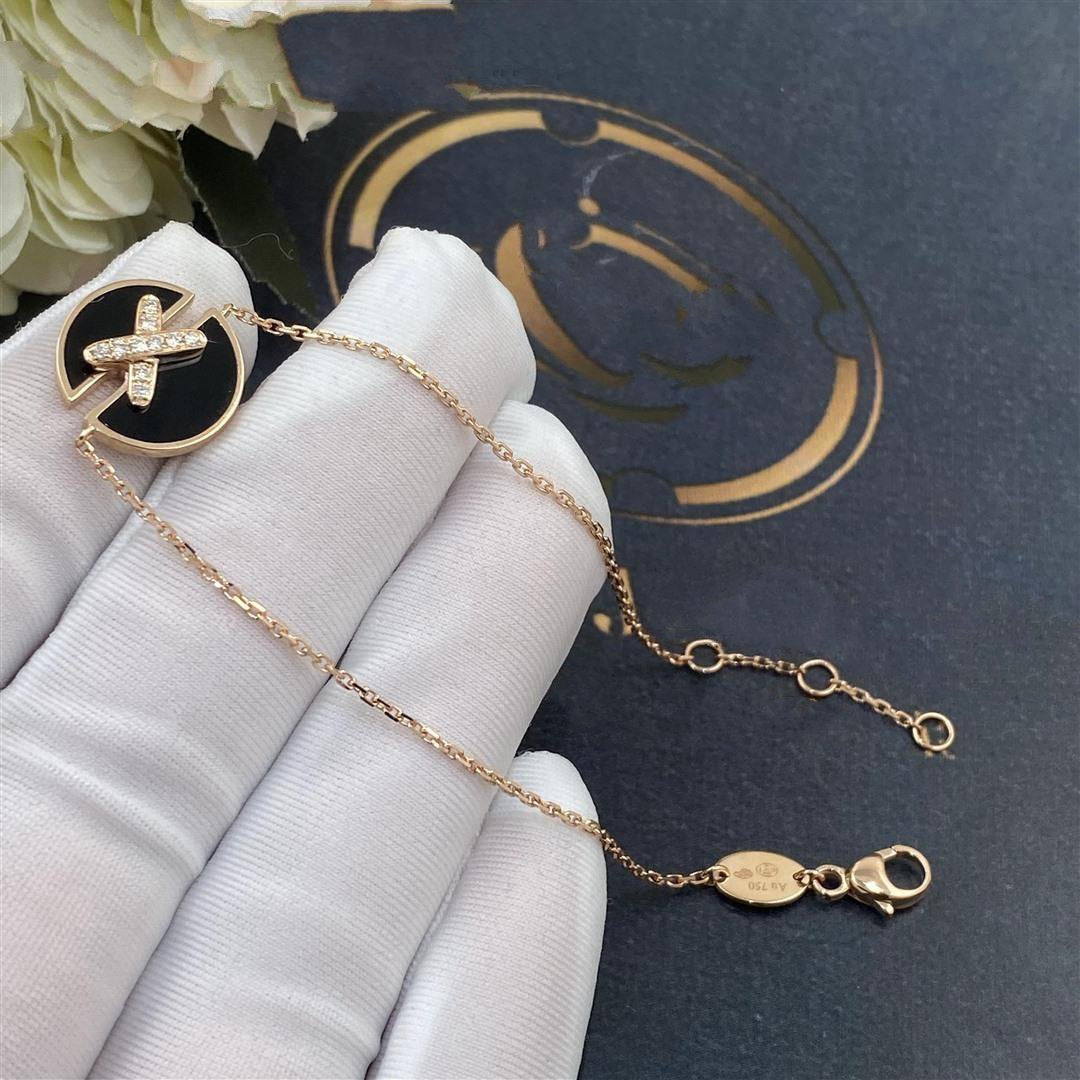 [AuraEcho Jewelry]JEUX DE BRACELET ONYX PINK GOLD DIAMOND