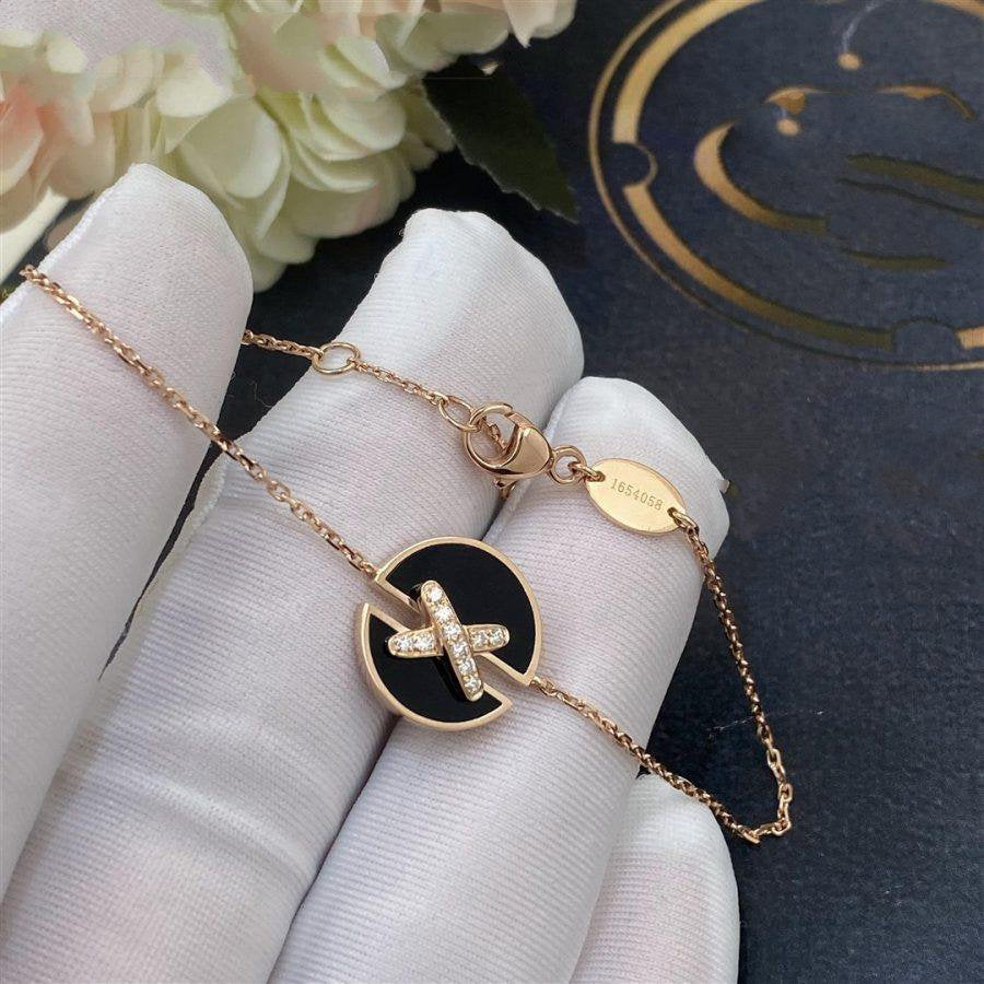 [AuraEcho Jewelry]JEUX DE BRACELET ONYX PINK GOLD DIAMOND
