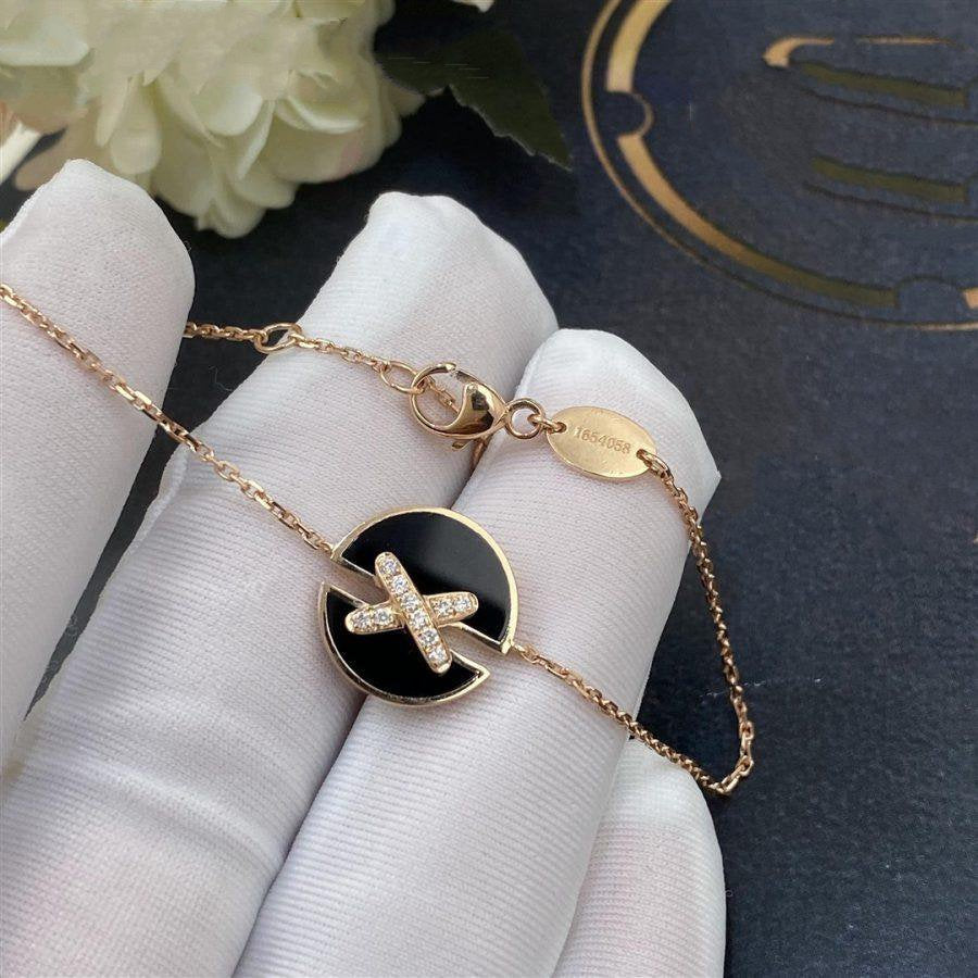 [AuraEcho Jewelry]JEUX DE BRACELET ONYX PINK GOLD DIAMOND