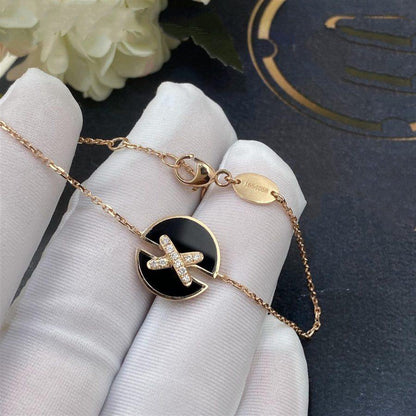 [AuraEcho Jewelry]JEUX DE BRACELET ONYX PINK GOLD DIAMOND