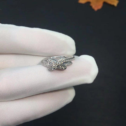 [AuraEcho Jewelry]JEUX DE SILVER DIAMOND RING