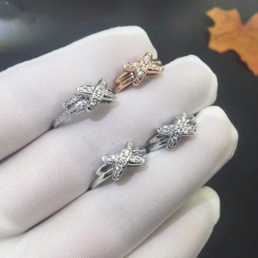 [AuraEcho Jewelry]JEUX DE SILVER DIAMOND RING