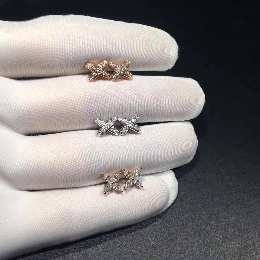 [AuraEcho Jewelry]JEUX DE DIAMOND EARRINGS