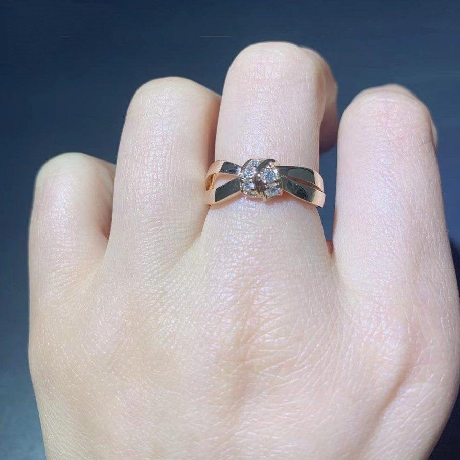 [AuraEcho Jewelry]LIENS RING PINK GOLD DIAMOND