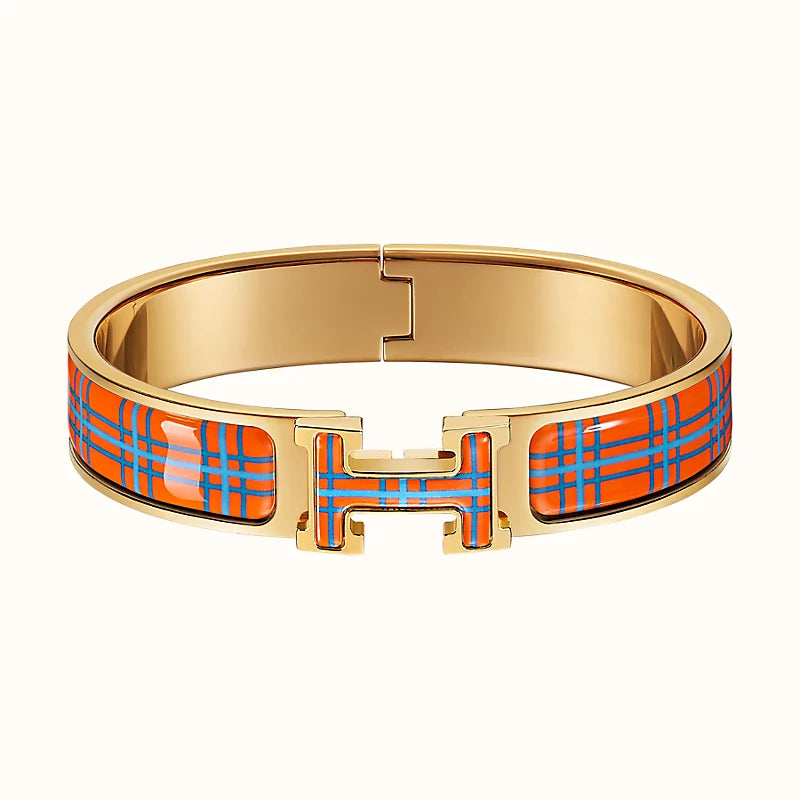 [AuraEcho Jewelry]H TARTAN BRACELET 12MM