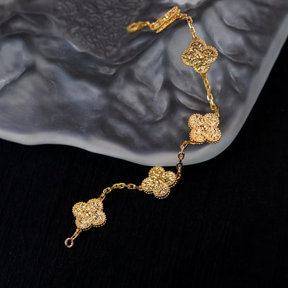 [AuraEcho Jewelry]CLOVER 5 MOTIFS BRONZING BRACELET