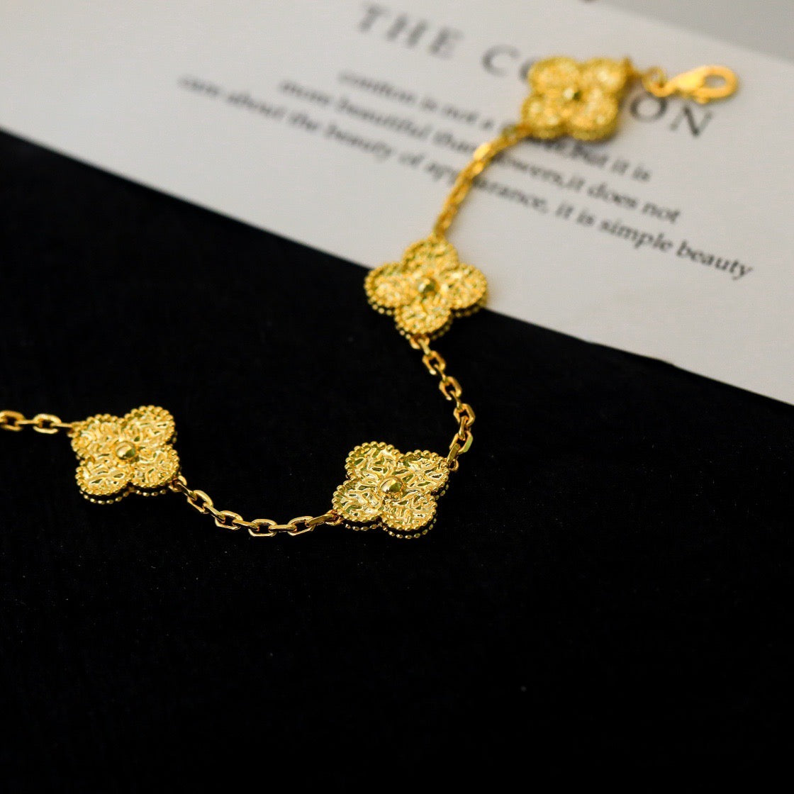 [AuraEcho Jewelry]CLOVER 5 MOTIFS BRONZING BRACELET